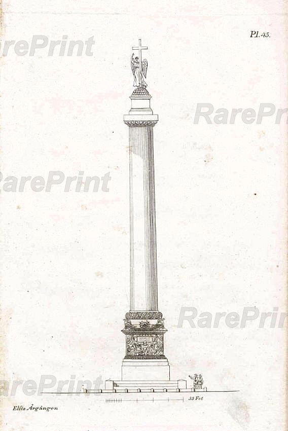 Alexandrian Pillar — engraving — &nbsp; 'Alexandrian Pillar'. The Alexander Column (Alexandrian Pillar), a monument in the Empire style, was installed...