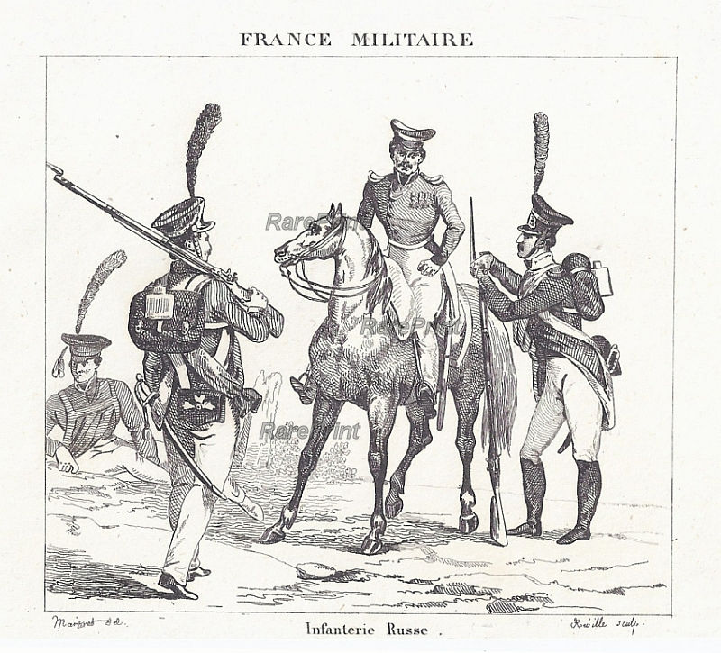 Russian infantry — engraving — &nbsp; "Infanterie&nbsp; Russe". Technique, Material:&nbsp;Steel engraving / Paper Artist: Achille Louis&nbsp; Mart...
