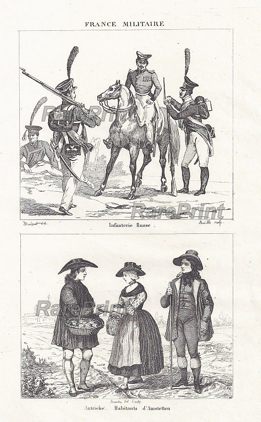 Russian infantry 2 — engraving — &nbsp; " Infanterie&nbsp; Russe". &nbsp; Technique, Material:&nbsp;Steel engraving / Paper Artist: Achille Louis&nb...