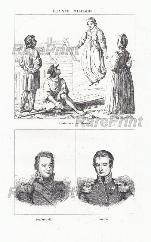 Russian costume and game — engraving — &nbsp; 'Costume et Jeu Russes'. Russian costume and game. &nbsp; Russian village, entertainment, games and national c...