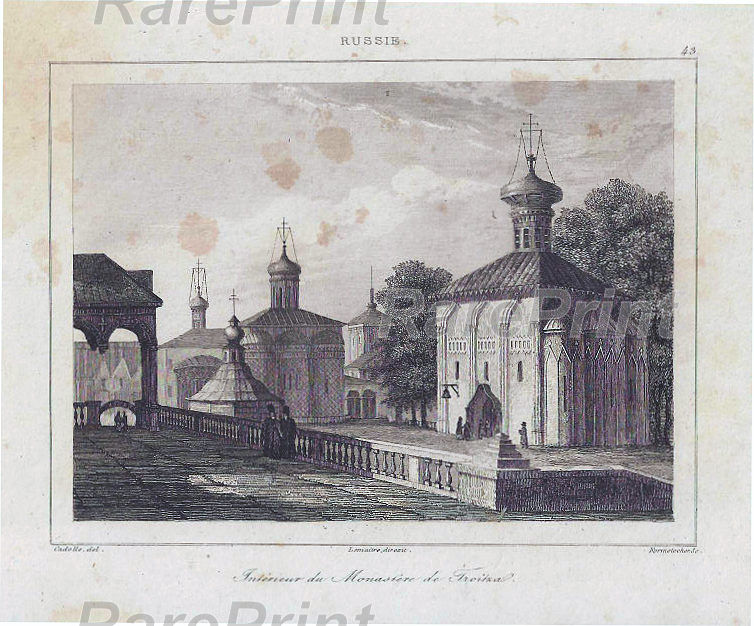 Troitse-Sergiyeva lavra — engraving — &nbsp; Trinity - Sergius Lavra. Antique copper engraving. &nbsp; Trinity - Sergius Lavra (Trinity Monastery). Founded in 1337...