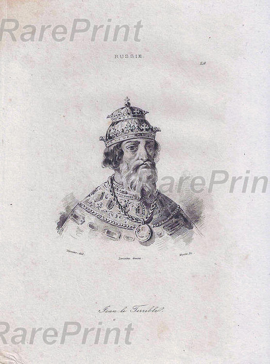 Ivan IV "the Terrible" — engraving — Ivan IV "the Terrible" (1530-1584). &nbsp; Ivan IV Vasilyevich, nicknamed the Terrible (August 25, 1530 - March 18 ...