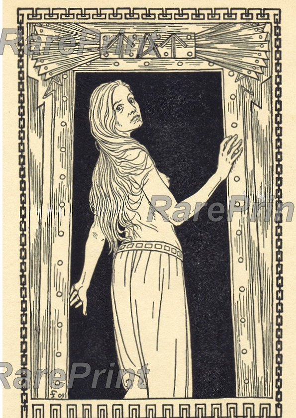 On the doorste — engraving — &nbsp; "An der Schwelle"&nbsp; On the doorstep. &nbsp; Technique, Material:&nbsp;Woodcut / Paper Artist: Hugo Hoppe...