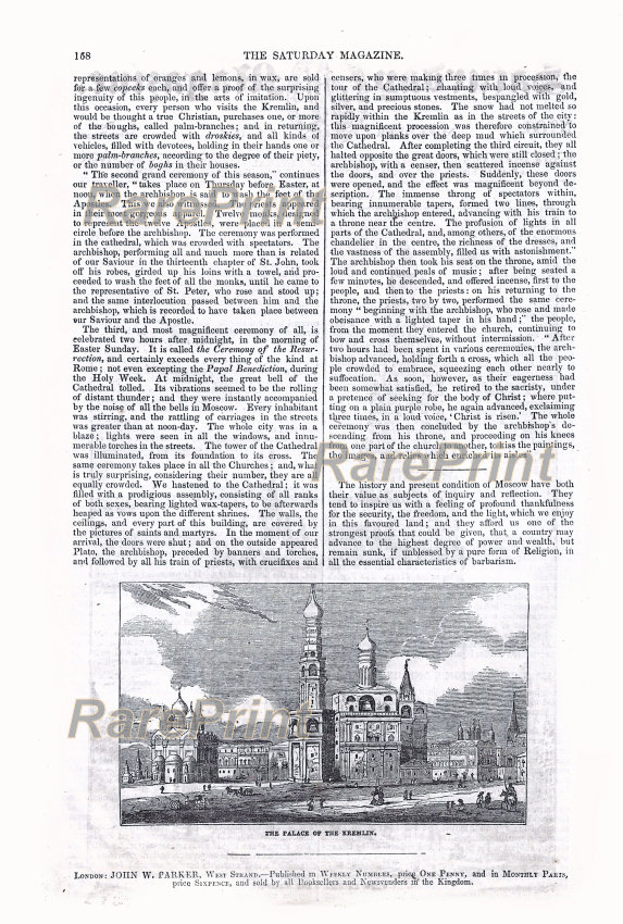 The palace of the kremlin — engraving — &nbsp; 'The palace of the kremlin'. Moscow, Russia. Woodcut, View of the palace in the Moscow Kremlin. &nbsp; Techniq...