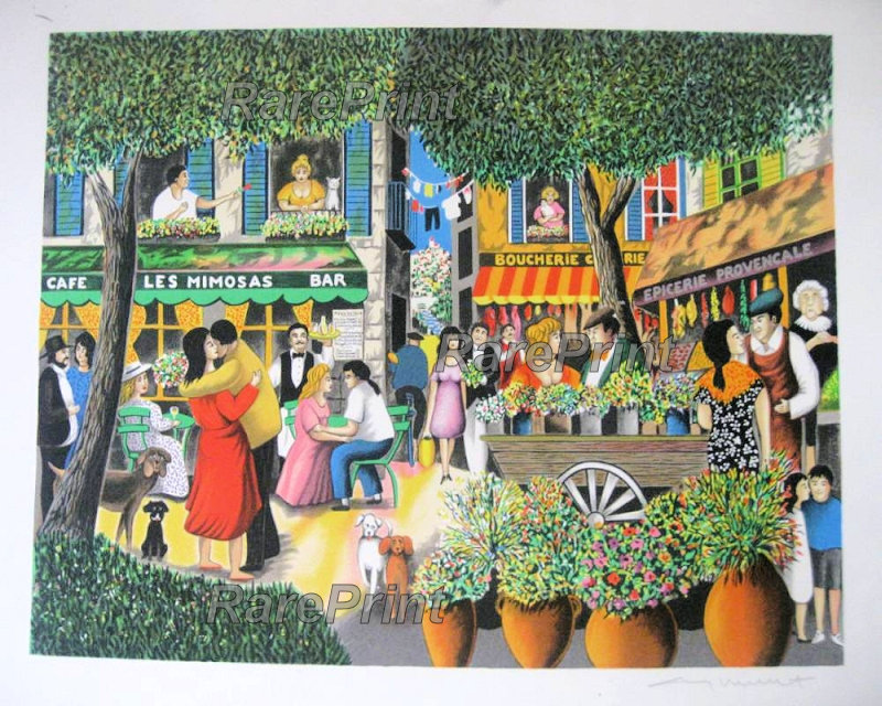 Spring in Saint-Tropez — engraving — &nbsp; 'Printemps a Saint Tropez'. Spring in Saint-Tropez. Technique, Material:&nbsp; hand-colored lithograph&nbsp; /...