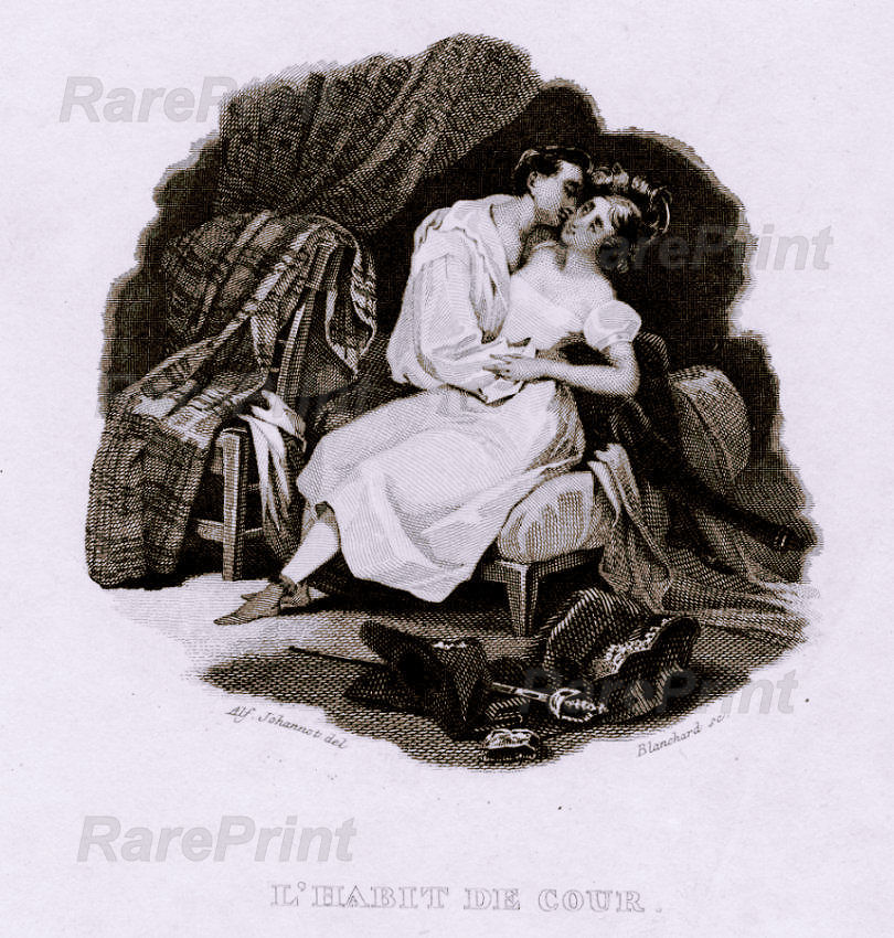 Habit de cour — engraving — "Habit de cour" Technique, Material:&nbsp;Steel engraving / Paper Artist, Engraver: Alfred Johannot / Jean-Baptiste...