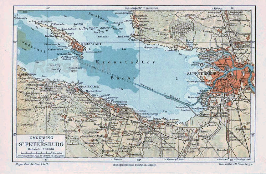 Map of St. Petersburg and surrounding areas