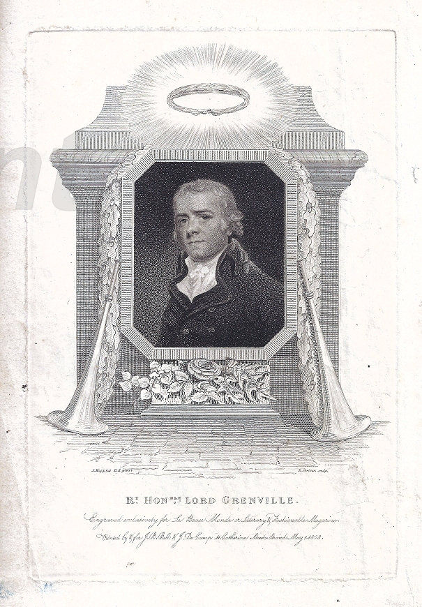 William Grenville — engraving — &nbsp; "Lord Grenville" William Wyndham Grenville, 1st Baron Grenville (1759 - 1834) was a British Pittite Tory and...
