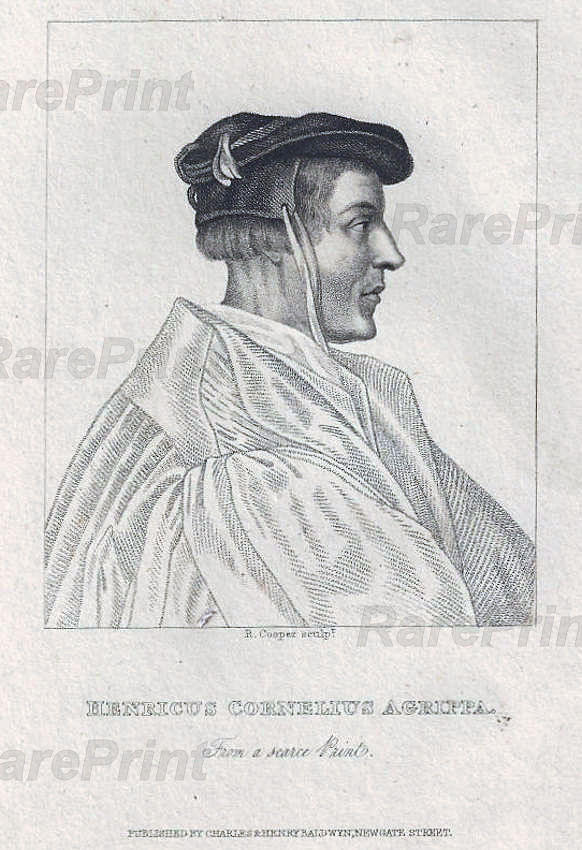 Heinrich Cornelius Agrippa — engraving — &nbsp; 'Henricus Cornelius Agrippa'. &nbsp; Heinrich Cornelius Agrippa von Nettesheim (1486-1535) was a German magici...