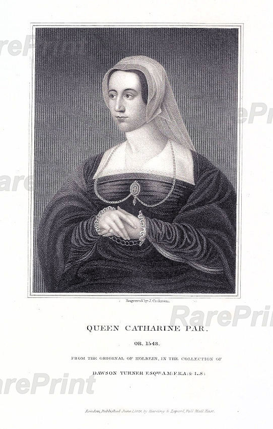 Queen Catherine — engraving — &nbsp; "Queen Catherine Par." &nbsp; Queen Catherine Parr (1512-1548), was Queen of England and Ireland, the sixth ...