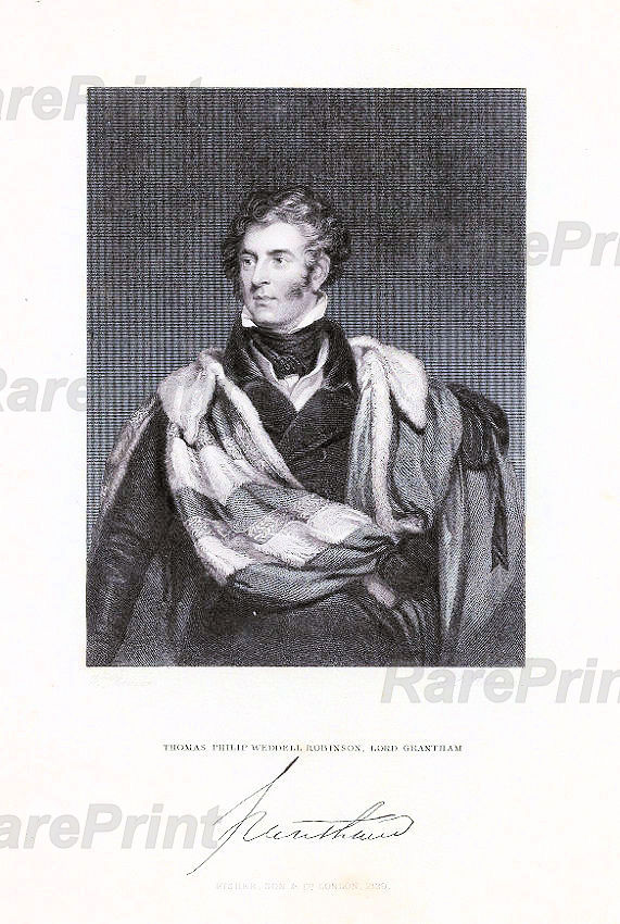 Thomas Philip de Grey — engraving — &nbsp; "Thomas Philip Weddell Robinson, Lord Grantam" &nbsp; Thomas Philip de Grey, 2nd Earl de Grey, 3rd Baron Gra...