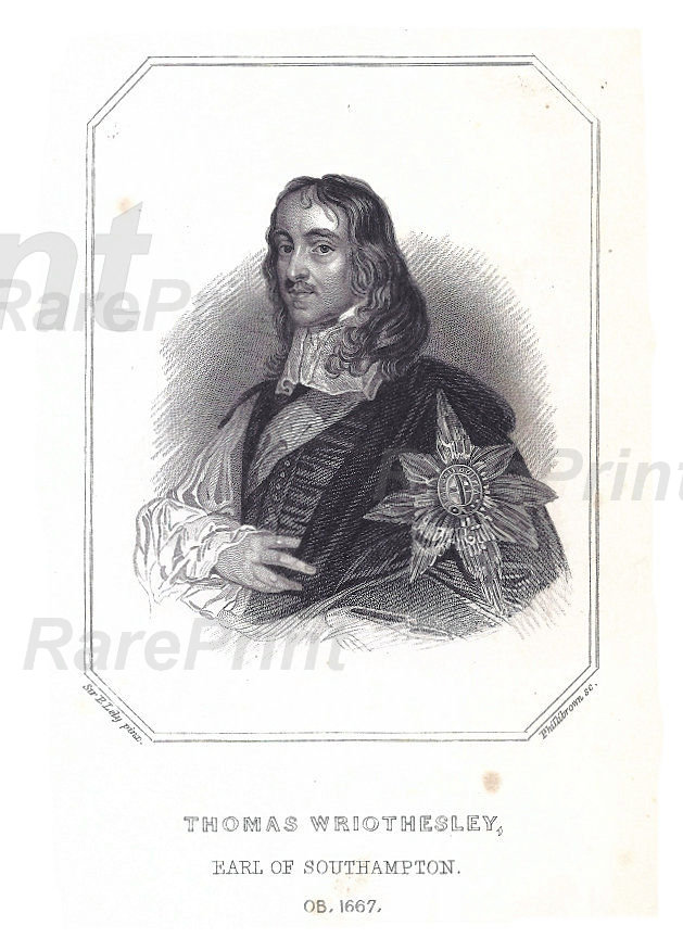 Thomas Wriothesley — engraving — &nbsp; Thomas Wriothesley,&nbsp; Earl of Southampton. OB 1667. &nbsp; Thomas Wriothesley, 4th Earl of Southampton (1607-1667)...