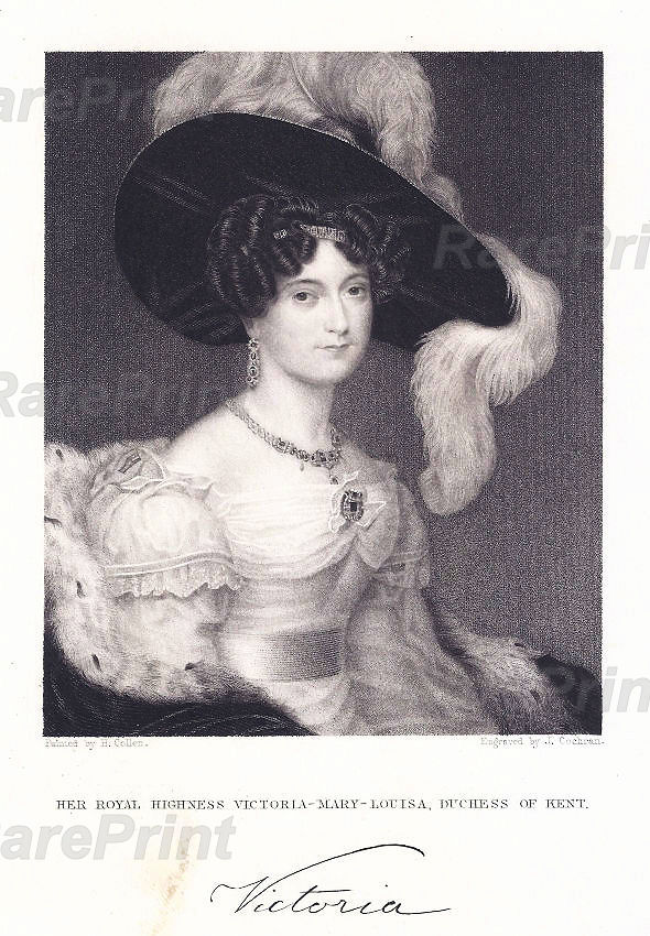 Princess Victoria — engraving — &nbsp; Her Royal Highness Victoria - Mary - Louisa, Duchess of Kent. &nbsp; Princess Victoria of Saxe-Coburg-Saalfeld (17 Aug...