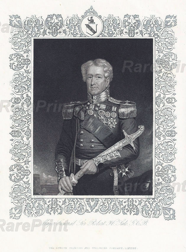 Robert Sale — engraving — &nbsp; "Major - General Sir Robert H. Sale" &nbsp; Robert Henry Sale (1782-1845) English general. Mortally wounded ...