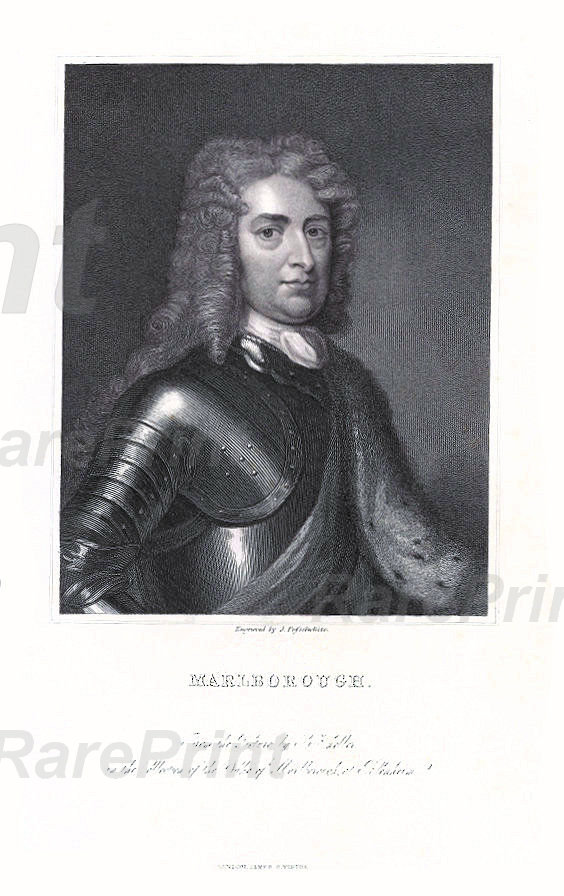 John Churchill — engraving — &nbsp; 'Marlborough'. &nbsp; General John Churchill, 1st Duke of Marlborough, 1st Prince of Mindelheim, 1st Count of ...