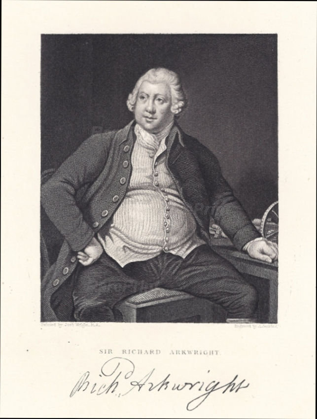 Richard Arkwright — engraving — &nbsp; Sir Richard Arkwright. &nbsp; Richard Arkwright (1732-1792), English inventor and industrialist, born at Preston in La...