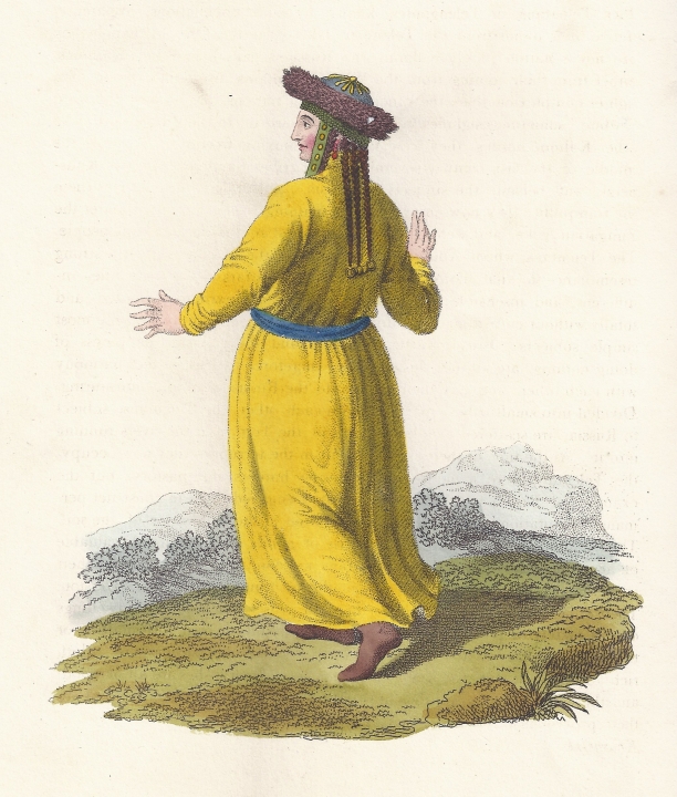 Tartar Woman of Kousnetzk — engraving — &nbsp; Tartar Woman of Kousnetzk. &nbsp; Original Hand Coloured Engraving by John Dadley (after Johann Gottlieb Georgi). &nbs...