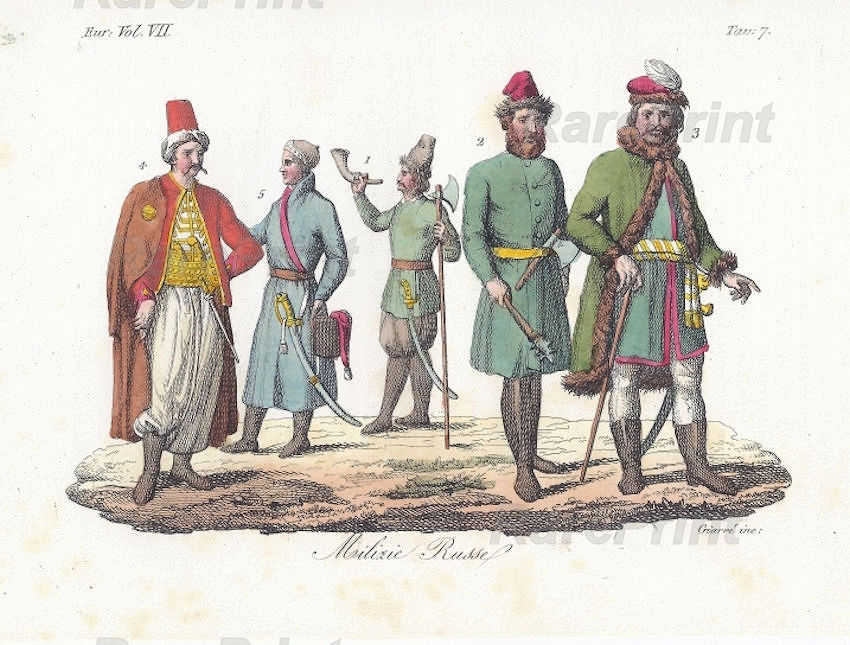 Streltsy — engraving — &nbsp; "Milizie Russe" &nbsp; Streltsy were the units of Russian firearm infantry from the 16th to the early 18th c...