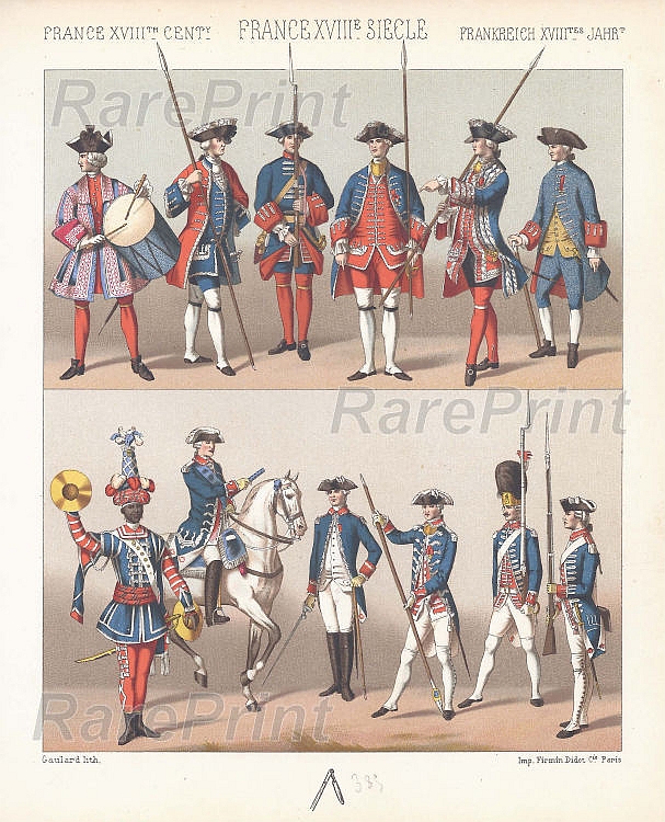 French and Swiss guards, uniforms
