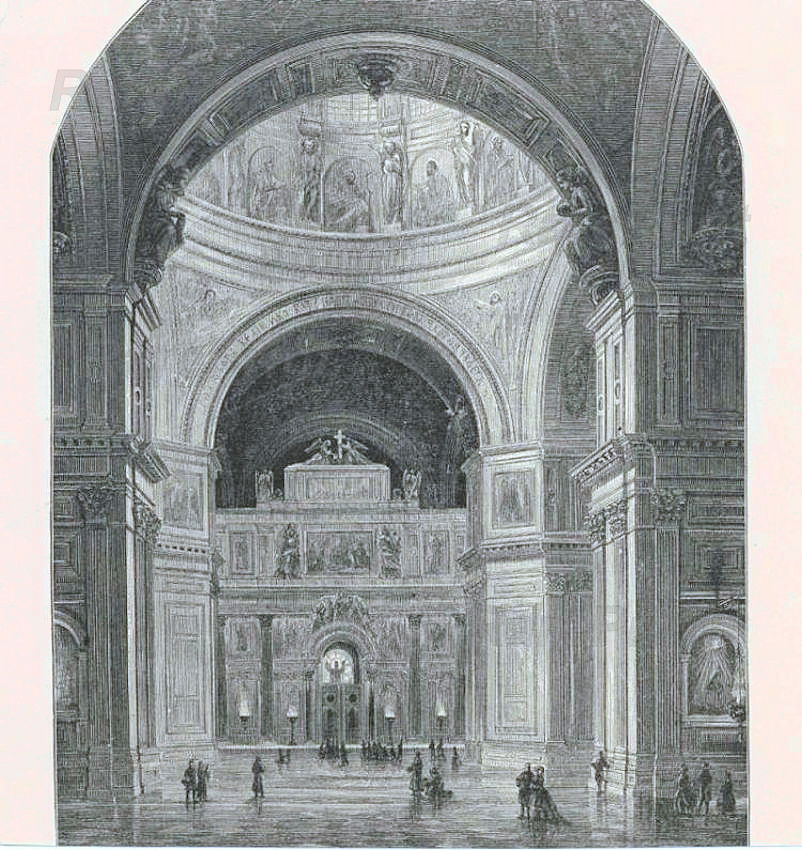 Saint Isaac's Cathedral — engraving — &nbsp; Saint Isaac's Cathedral, Boston, 1887. &nbsp; Construction of the cathedral under the leadership of Montferrand be...