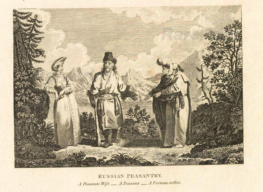 Russian Dresses — engraving — &nbsp; "Russian Dresses". 1. "Peasant's Wife",&nbsp; &nbsp;2. "Peasant",&nbsp; &nbsp;3. &qu...