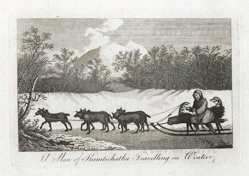 Man of Kamtschatka — engraving — &nbsp; A Man of Kamtschatka, Travelling in Winter. &nbsp; Technique, Material:&nbsp;Copper&nbsp;engraving / Paper Artist: Joh...